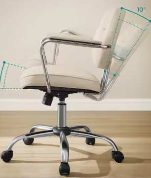 Ergonomische PU-Lederen Bureaustoel met Verstelbare Armleuningen en Schommelfunctie – Draaibare Werkstoel voor Kantoor en Thuis