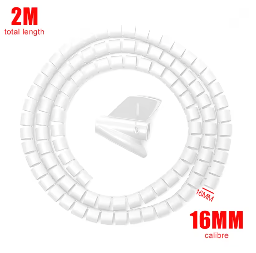 Flexibele Kabelorganizer Buis 2 m – Kabelbeschermer en Kabelmanagement Sleeve voor Thuis en Kantoor