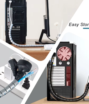 Flexibele Kabelorganizer Buis 2 m – Kabelbeschermer en Kabelmanagement Sleeve voor Thuis en Kantoor