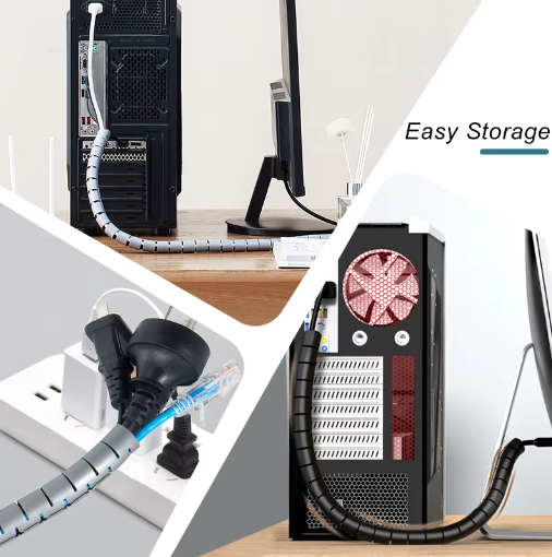 Flexibele Kabelorganizer Buis 2 m – Kabelbeschermer en Kabelmanagement Sleeve voor Thuis en Kantoor