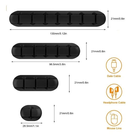 Siliconen Kabelorganizer Clips met Zelfklevende Bevestiging – Snoerhouder voor USB, Opladers en Bureau Kabelbeheer