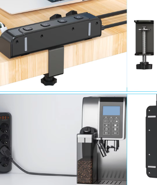 Stekkerdoos met Individuele Schakelaars en USB-A enamp; USB-C – 4 Stopcontacten met 2 m Verlengsnoer voor Bureau en Thuis