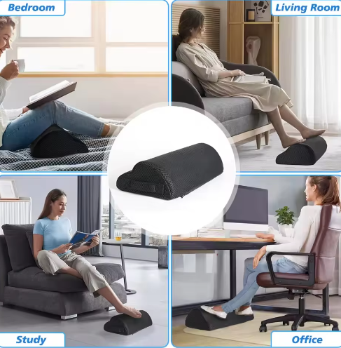 Memory Foam Voetensteun voor Onder Bureau – Ergonomisch Beenverhogingskussen voor Kantoor, Gaming en Thuiswerk