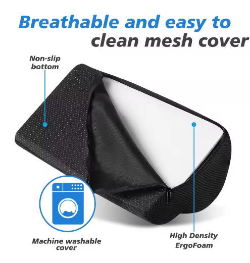 Memory Foam Voetensteun voor Onder Bureau – Ergonomisch Beenverhogingskussen voor Kantoor, Gaming en Thuiswerk
