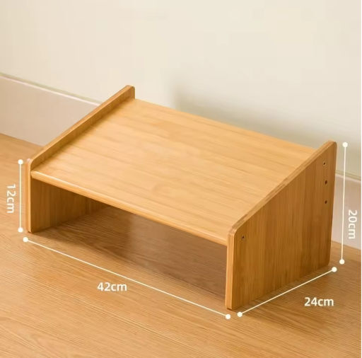 Verstelbare Ergonomische Voetensteun voor Onder Bureau – Houten Verhoogde Voetsteun voor Kantoor en Thuis