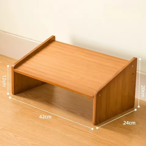 Verstelbare Ergonomische Voetensteun voor Onder Bureau – Houten Verhoogde Voetsteun voor Kantoor en Thuis