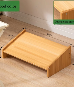 Verstelbare Ergonomische Voetensteun voor Onder Bureau – Houten Verhoogde Voetsteun voor Kantoor en Thuis