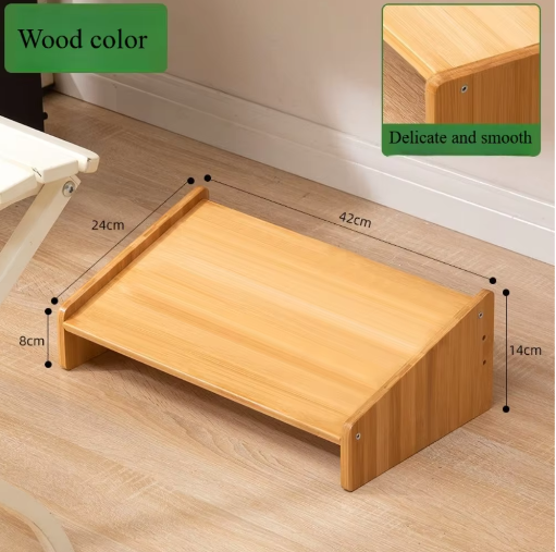 Verstelbare Ergonomische Voetensteun voor Onder Bureau – Houten Verhoogde Voetsteun voor Kantoor en Thuis