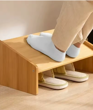 Verstelbare Ergonomische Voetensteun voor Onder Bureau – Houten Verhoogde Voetsteun voor Kantoor en Thuis