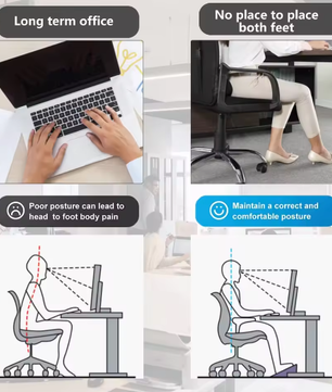 Ergonomische Voetensteun met Massageoppervlak voor Onder Bureau – Antislip Voetenbank voor Kantoor en Thuisstudie