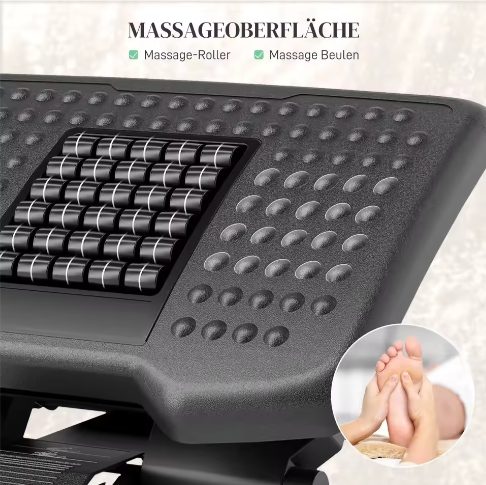 Verstelbare Ergonomische Voetenbank met Massagefunctie – Antislip Voetensteun voor Onder Bureau en Kantoor