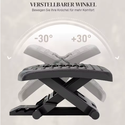 Verstelbare Ergonomische Voetenbank met Massagefunctie – Antislip Voetensteun voor Onder Bureau en Kantoor