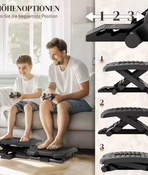 Verstelbare Ergonomische Voetenbank met Massagefunctie – Antislip Voetensteun voor Onder Bureau en Kantoor