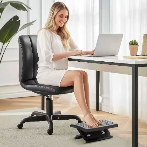 Verstelbare Ergonomische Voetenbank met Massagefunctie – Antislip Voetensteun voor Onder Bureau en Kantoor