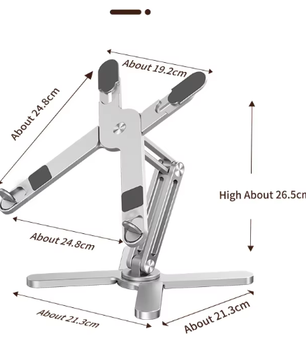 Opvouwbare Aluminium Laptopstandaard met 360° Rotatie – Verstelbare Notebook en Tablet Houder met Warmteafvoer