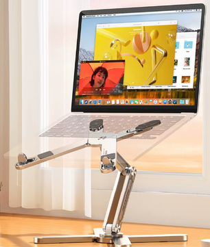 Opvouwbare Aluminium Laptopstandaard met 360° Rotatie – Verstelbare Notebook en Tablet Houder met Warmteafvoer