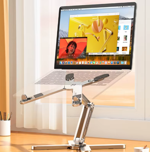 Opvouwbare Aluminium Laptopstandaard met 360° Rotatie – Verstelbare Notebook en Tablet Houder met Warmteafvoer