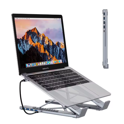 Universele Laptop Docking Station Standaard met 4K HDMI en USB-C PD – Tablet en Laptop Houder met Oplaad- en Aansluitmogelijkheden