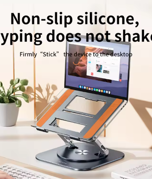 360° Draaibare Aluminium Laptopstandaard met Hoogteverstelling – Verstelbare Notebook Houder voor 9,7–17,3 inch Laptops