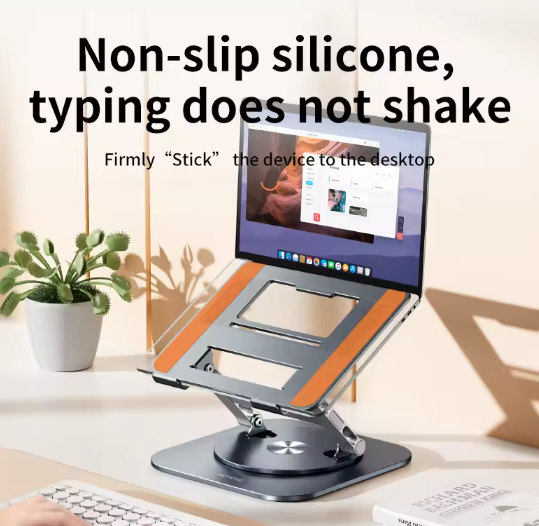 360° Draaibare Aluminium Laptopstandaard met Hoogteverstelling – Verstelbare Notebook Houder voor 9,7–17,3 inch Laptops