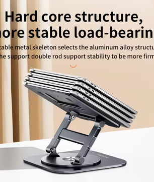 360° Draaibare Aluminium Laptopstandaard met Hoogteverstelling – Verstelbare Notebook Houder voor 9,7–17,3 inch Laptops