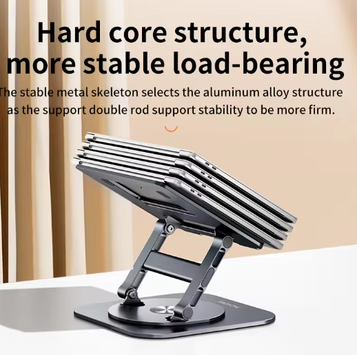 360° Draaibare Aluminium Laptopstandaard met Hoogteverstelling – Verstelbare Notebook Houder voor 9,7–17,3 inch Laptops