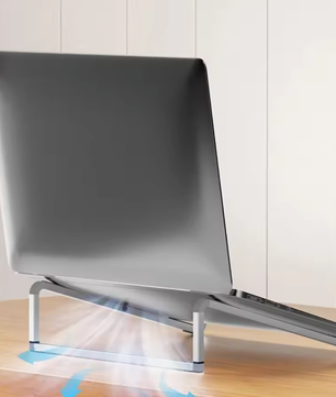 Opvouwbare Aluminium Laptopstandaard met Verstelbare Hoek – Draagbare Notebook Houder met Warmteafvoer en Antislip Pads