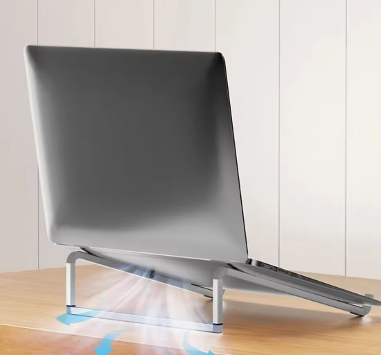 Opvouwbare Aluminium Laptopstandaard met Verstelbare Hoek – Draagbare Notebook Houder met Warmteafvoer en Antislip Pads