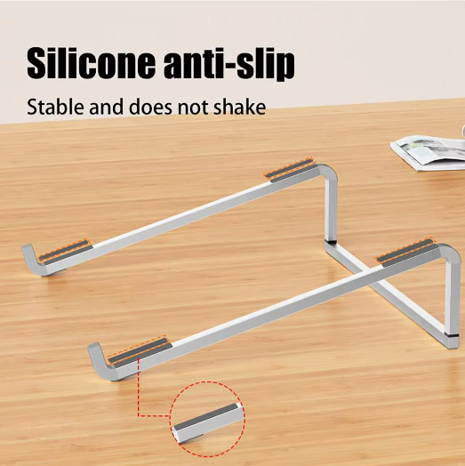 Opvouwbare Aluminium Laptopstandaard met Verstelbare Hoek – Draagbare Notebook Houder met Warmteafvoer en Antislip Pads