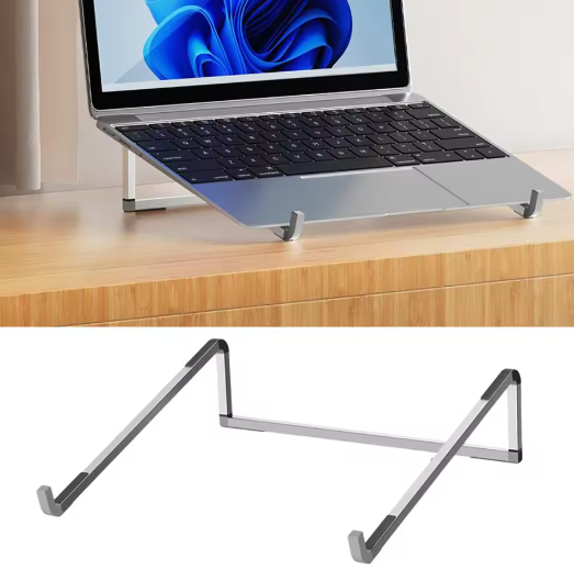 Opvouwbare Aluminium Laptopstandaard met Verstelbare Hoek – Draagbare Notebook Houder met Warmteafvoer en Antislip Pads