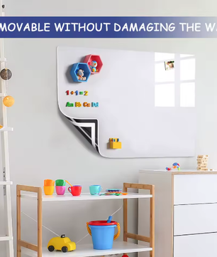 Magnetisch Whiteboard Sticker voor Muur – Droog Uitwisbaar Contactpapier met Accessoires voor Kantoor, Lesgeven en Thuis