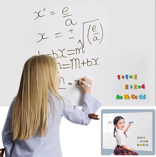 Magnetisch Whiteboard Sticker voor Muur – Droog Uitwisbaar Contactpapier met Accessoires voor Kantoor, Lesgeven en Thuis