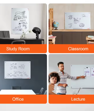 Magnetisch Glazen Whiteboard Frameloos – Droog Uitwisbaar Wandbord van Gehard Glas voor Kantoor, School en Thuis