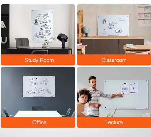 Magnetisch Glazen Whiteboard Frameloos – Droog Uitwisbaar Wandbord van Gehard Glas voor Kantoor, School en Thuis