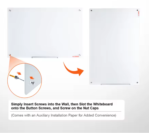 Magnetisch Glazen Whiteboard Frameloos – Droog Uitwisbaar Wandbord van Gehard Glas voor Kantoor, School en Thuis