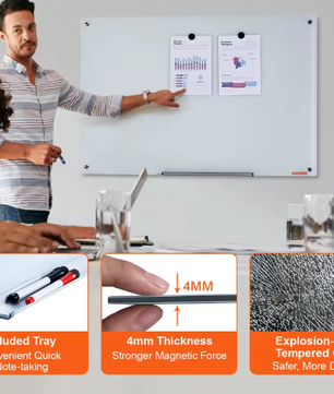 Magnetisch Glazen Whiteboard Frameloos – Droog Uitwisbaar Wandbord van Gehard Glas voor Kantoor, School en Thuis