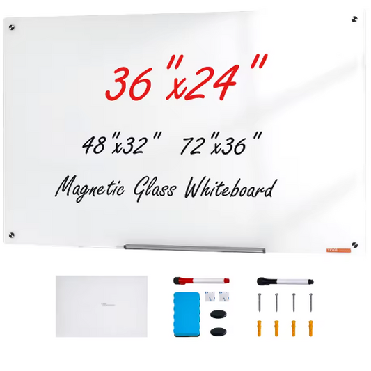 Magnetisch Glazen Whiteboard Frameloos – Droog Uitwisbaar Wandbord van Gehard Glas voor Kantoor, School en Thuis
