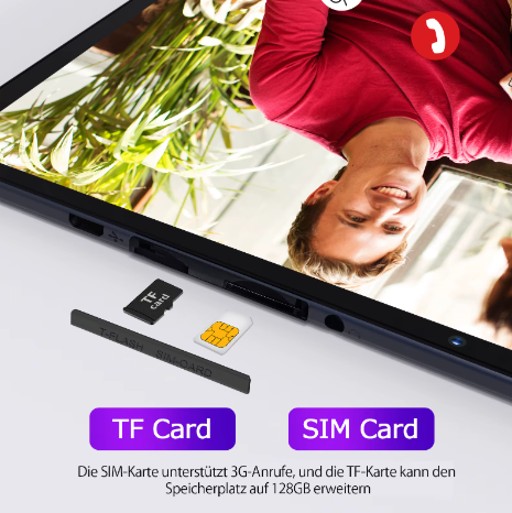 10 Inch Android Tablet met SIM-slot en WiFi – Quad-Core Touchscreen Tablet met GPS en Dubbele Camera