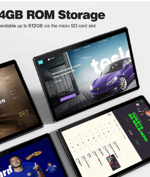 10 Inch Android Tablet met SIM-slot en WiFi – Quad-Core Touchscreen Tablet met GPS en Dubbele Camera