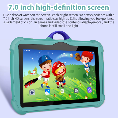 7 Inch Kinder Tablet met Android en Educatieve Apps – Quad-Core Touchscreen Tablet met 4 GB RAM en 64 GB Opslag