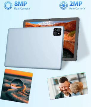 10 Inch Android Tablet met WiFi6 en 128 GB Opslag – Octa-Core Tablet met IPS Scherm en Lange Batterijduur