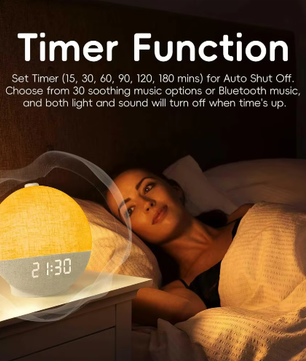 Wake Up Light Sunrise Wekker met White Noise, Bluetooth Speaker en Kleurveranderende Nachtlamp