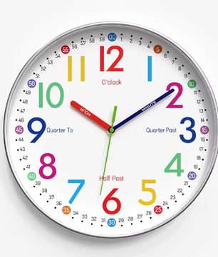 Cartoon Educatieve Kinder Wandklok – Stille Quartz Klok voor Tijdbeheer, 30 cm