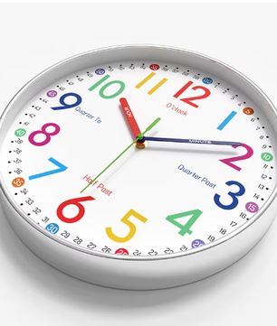 Cartoon Educatieve Kinder Wandklok – Stille Quartz Klok voor Tijdbeheer, 30 cm