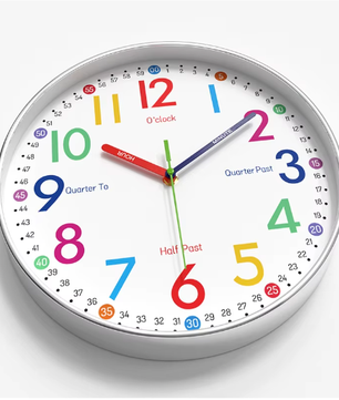 Cartoon Educatieve Kinder Wandklok – Stille Quartz Klok voor Tijdbeheer, 30 cm