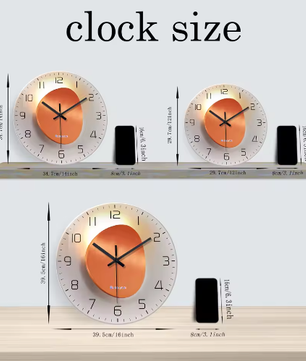 Luxe Wandklok van Gehard Glas met Licht- en Schaduwmotief – Stille Quartz Klok voor Interieurdecoratie