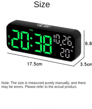 Digitale LED Wekker met Temperatuur, Datum en Spraakbesturing – Nachtmodus en Dubbel Alarm