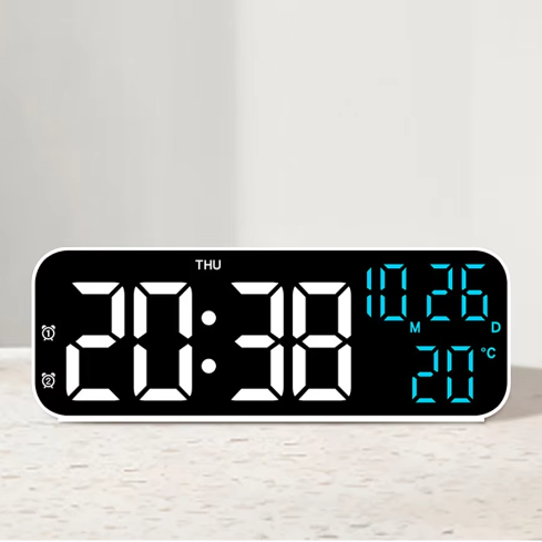 Digitale LED Wekker met Temperatuur, Datum en Spraakbesturing – Nachtmodus en Dubbel Alarm
