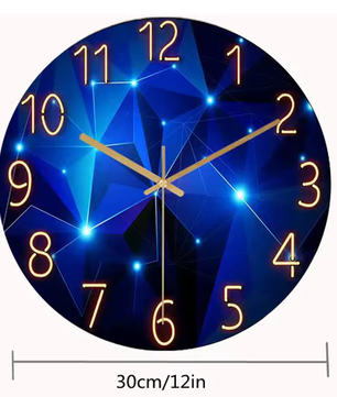 Geometrische Wandklok van Gehard Glas met Stil Quartz Uurwerk – Moderne Wanddecoratie 30 cm