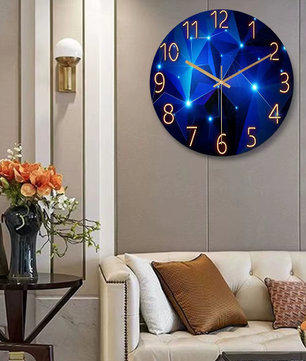 Geometrische Wandklok van Gehard Glas met Stil Quartz Uurwerk – Moderne Wanddecoratie 30 cm